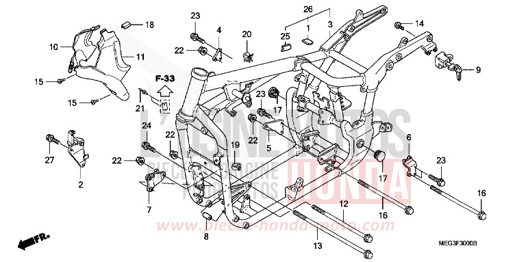 RAHMENKOERPER von Shadow Aero CANDY BLAZE ORANGE (YR196BB) von 2006